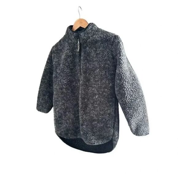 Taylor Dry Goods Sherpa Fleece Pullover Wome Small Gray Cozy Quarter Zip Sweater - Picture 1 of 5